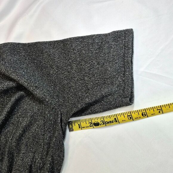 Liz Claiborne Gray Silver Metallic Sparkle Faux Wrap V-Neck Sweater Dress Medium - Picture 10 of 12